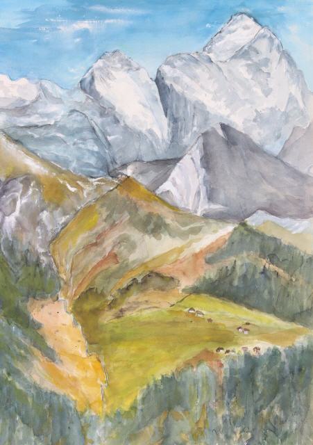 Wannelen mit Gross Windg&auml;llen 70x50